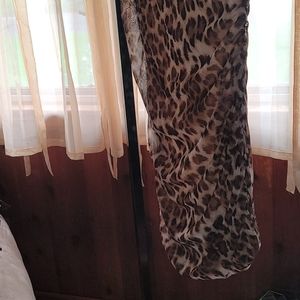 Animal print one shoulder dress